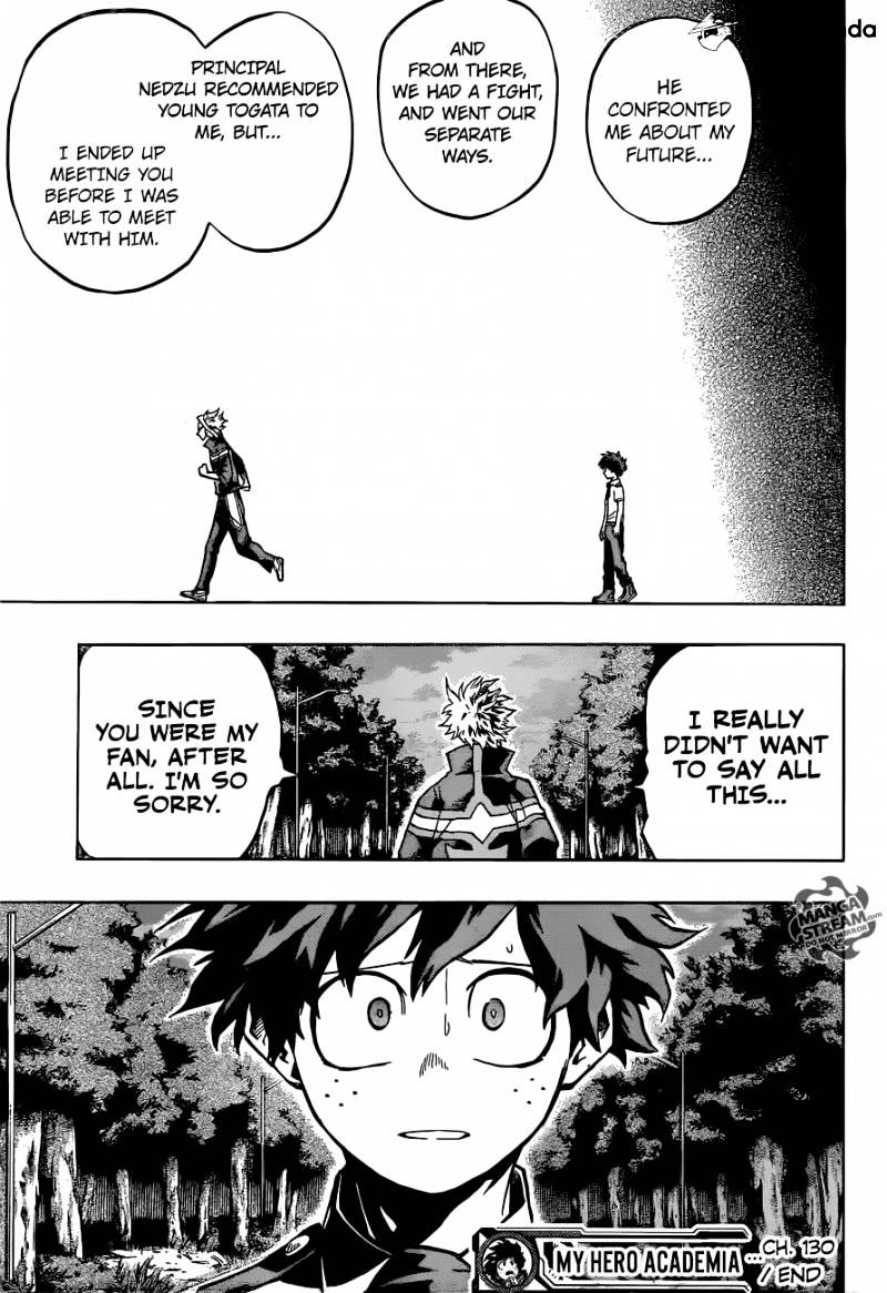 My Hero Academia, chapter 130