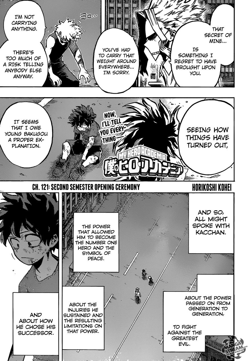 My Hero Academia, chapter 121