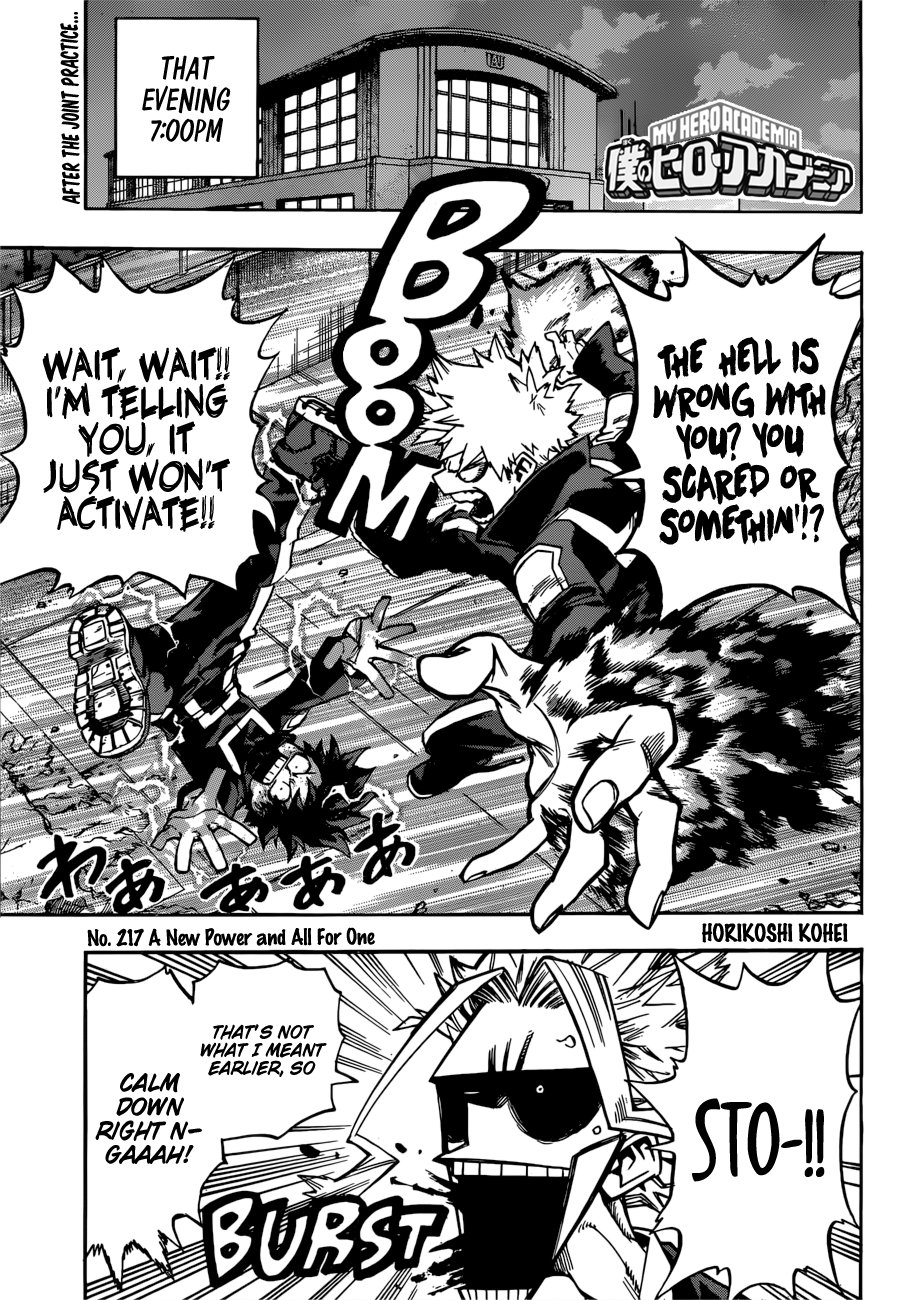 My Hero Academia, chapter 217