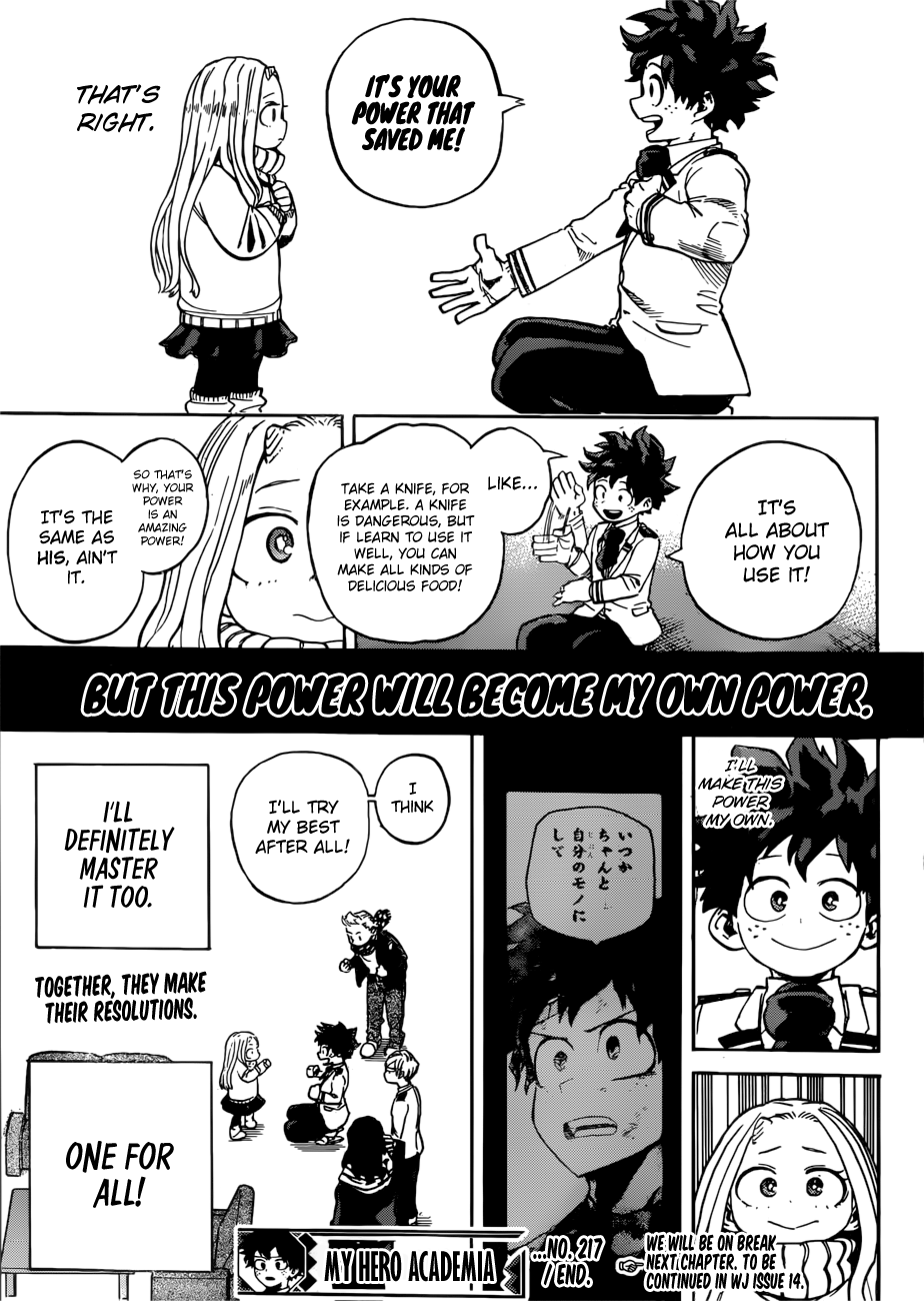 My Hero Academia, chapter 217