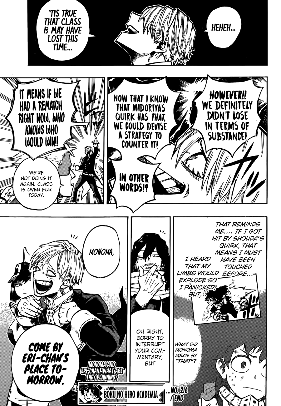 My Hero Academia, chapter 216