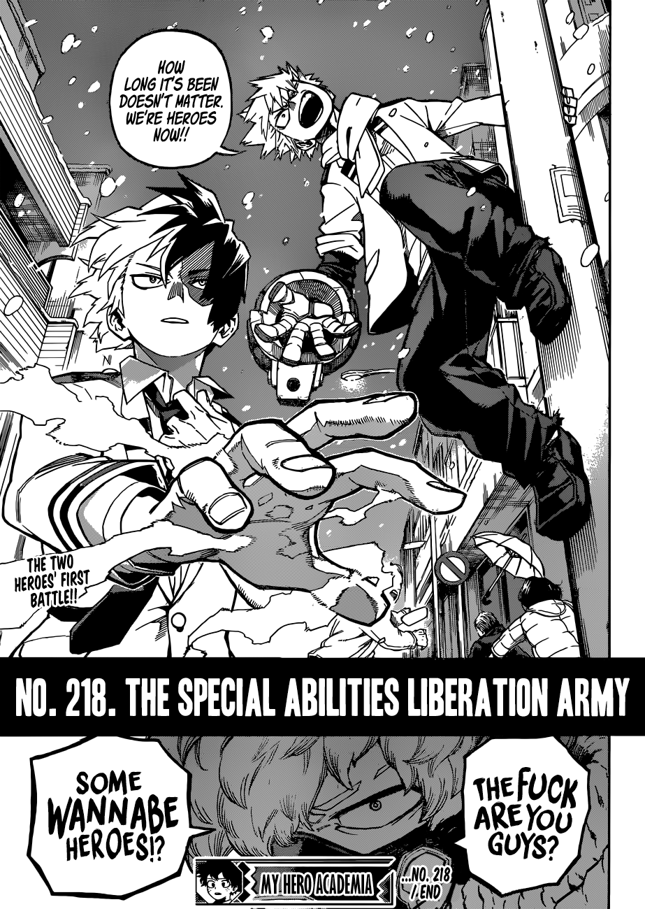 My Hero Academia, chapter 218