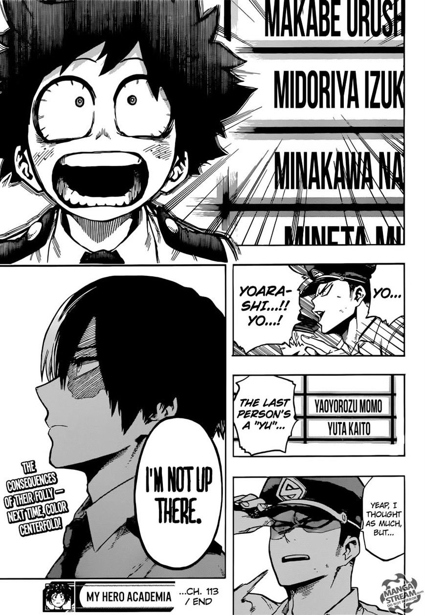 My Hero Academia, chapter 113