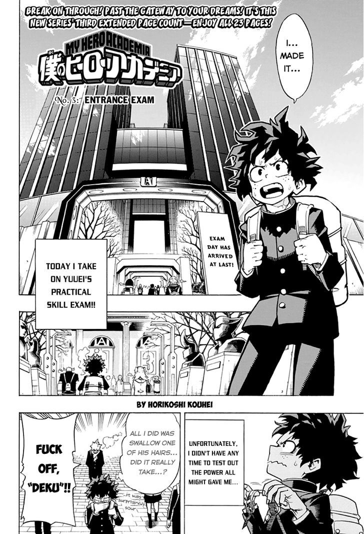 My Hero Academia, chapter 3