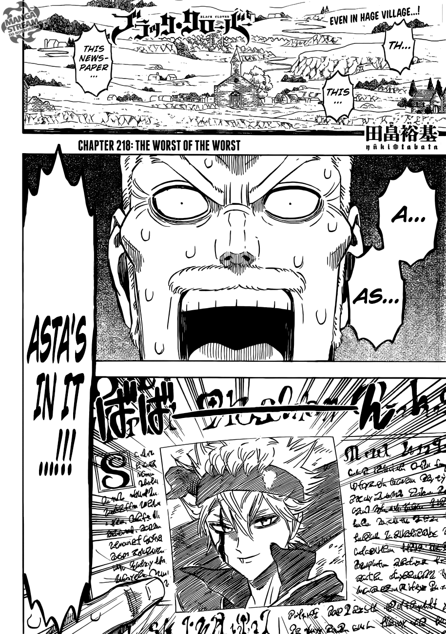 Black Clover, Chapter 218