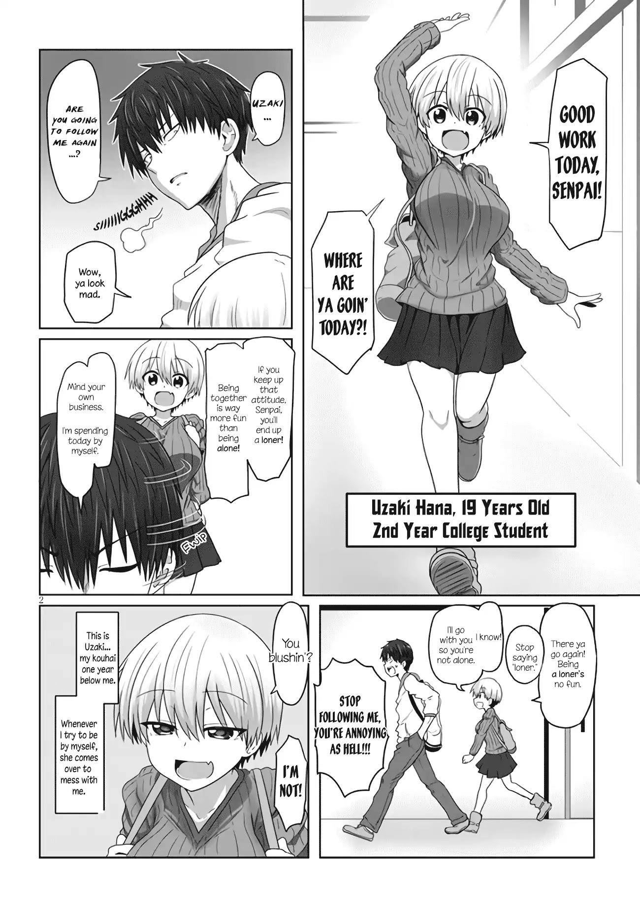 Uzaki-chan Wants to Hang Out!, Chapter 1.1