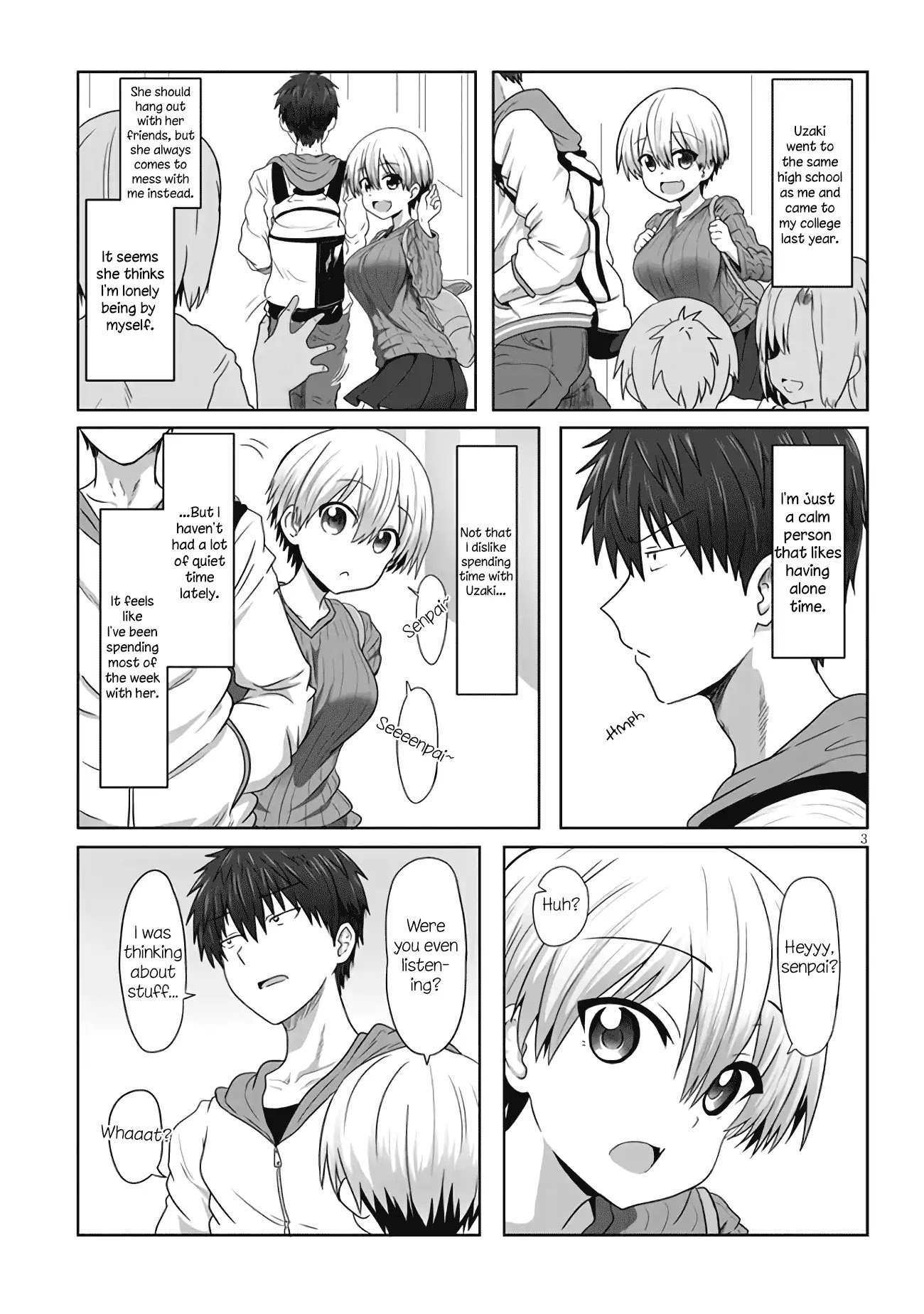 Uzaki-chan Wants to Hang Out!, Chapter 1.1