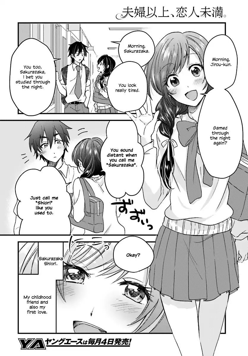 Fuufu Ijou Koibito Miman, Chapter 1